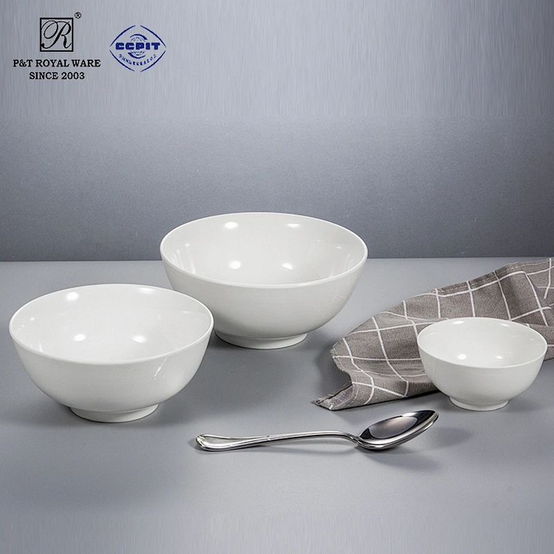 P&T Royal Ware factory custom oem bowl set porcelain salad bowl ceramics serving bowl for restaurant hotelware bowls for soup