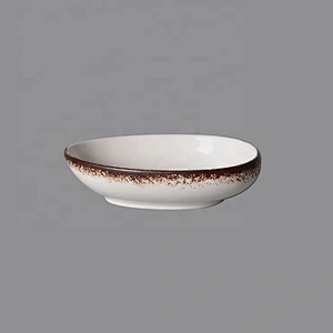 P&T Royal Ware Porcelain Oval Soy Sauce Dish White Butter Dish