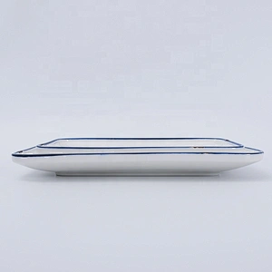 Wholesale Western Porcelain Glazed Restaurant Long Ceramic Dishes Plate