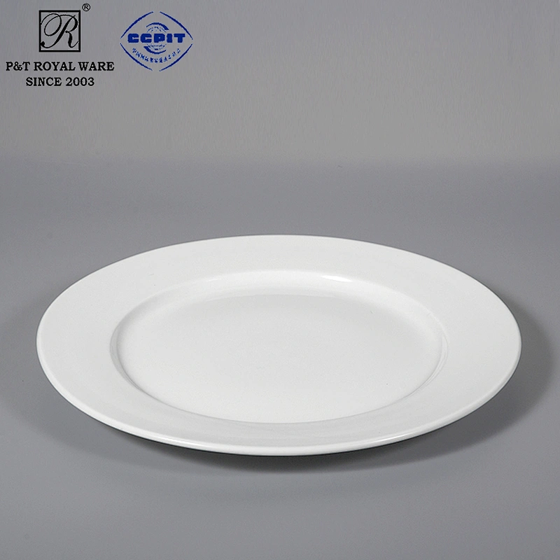manufacturer round food grade 12inch white wedding ceramic plate set