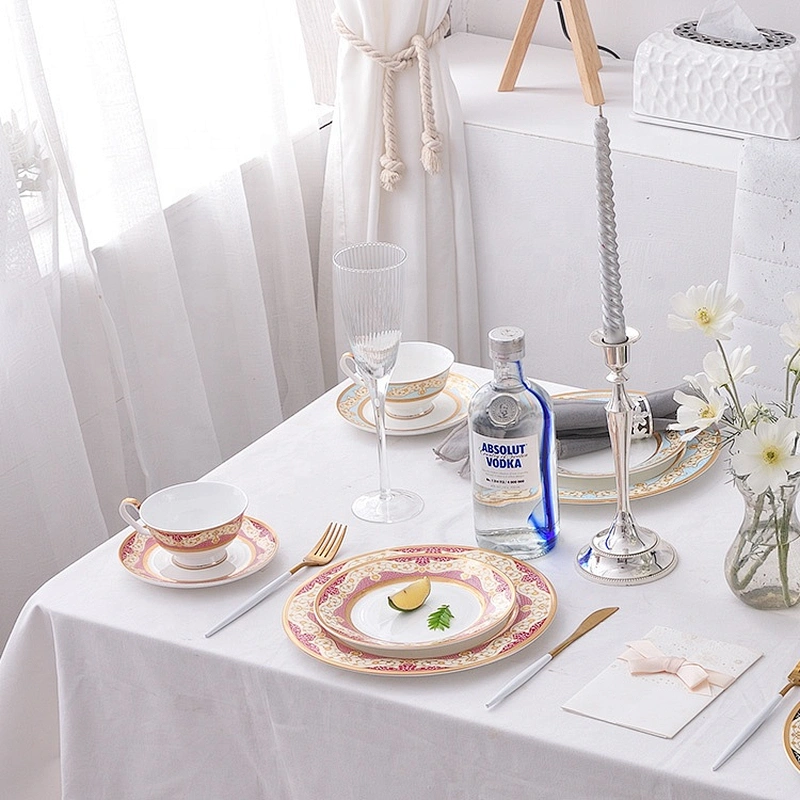 manufacturer gold rim banquet event ceramic bone china dinnerware