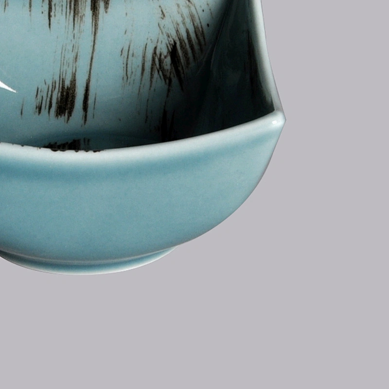 square corner shape ceramic porcelain serving soy sauce dipping bowl