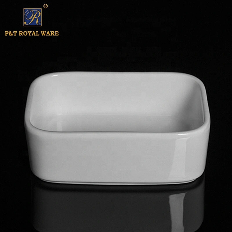P&T Royal Ware Rectangle White Creamer Sugar Pot