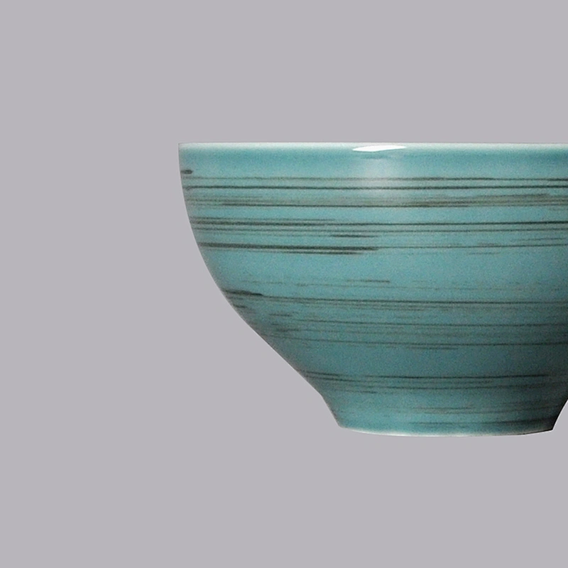 small japanese Nordic blue round porcelain restaurant salad curry ceramic soup bowls