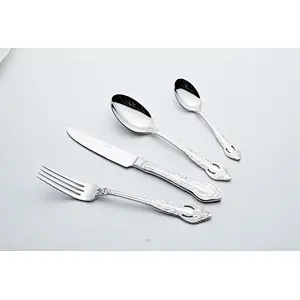 Embossed 18/10 stainless steel cutlery, new high quality spoons, stainless steel flatware for hotels wedding banquet parties