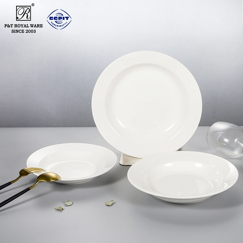 wholesale european style modern white restaurant hotel crokery porcelain dinnerware sets