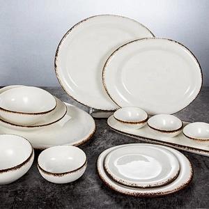 wholesale chinese professional porcelain dinnerware set restaurant glazed plates ceramic tableware