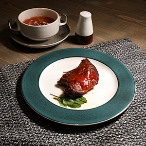 wholesale white soup cup and saucer ceramic porcelain soup cup  with handles