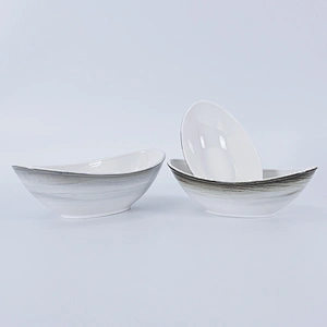 Fashion Nordic Unique Glazed Ceramic Tableware Salad Bowl Porcelain Stylish Ceramic Salad Bowls