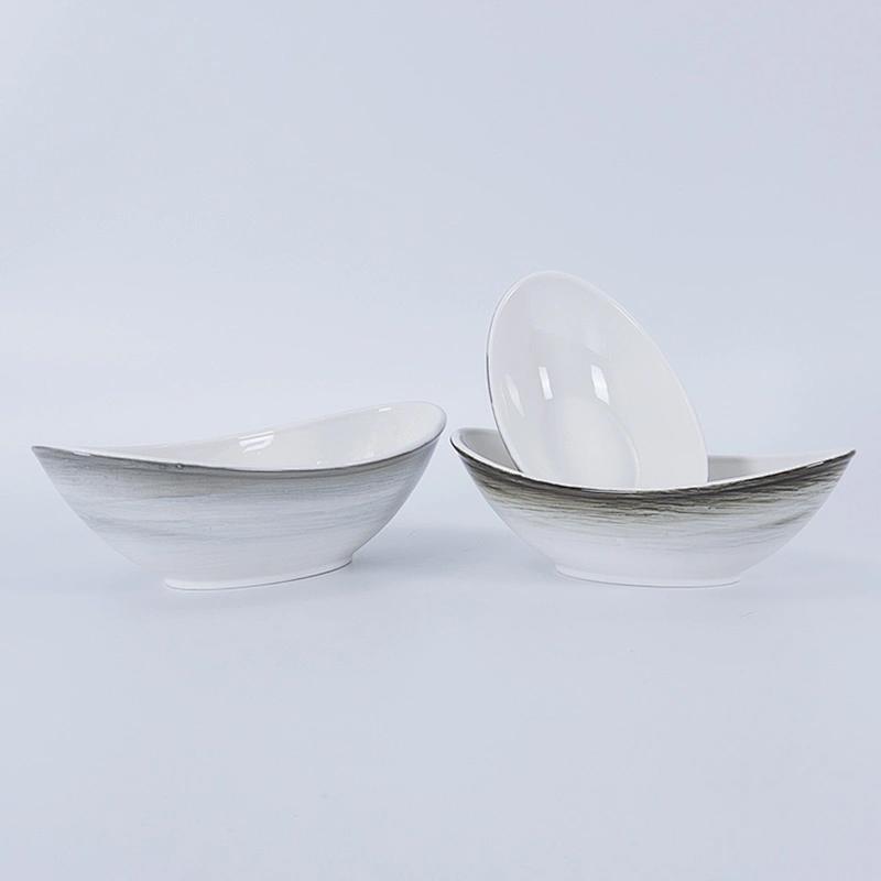 Fashion Nordic Unique Glazed Ceramic Tableware Salad Bowl Porcelain Stylish Ceramic Salad Bowls