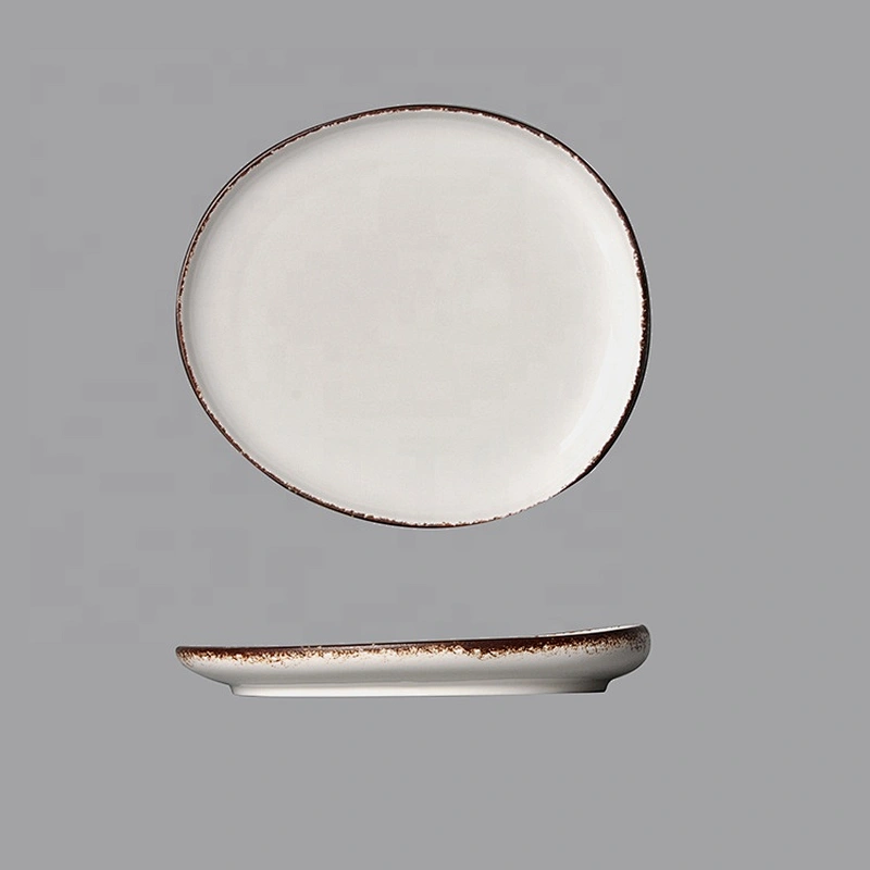 P&T Royal Ware factory wholesale white oval hotel porcelain ceramic plate for restaurants dinnerware