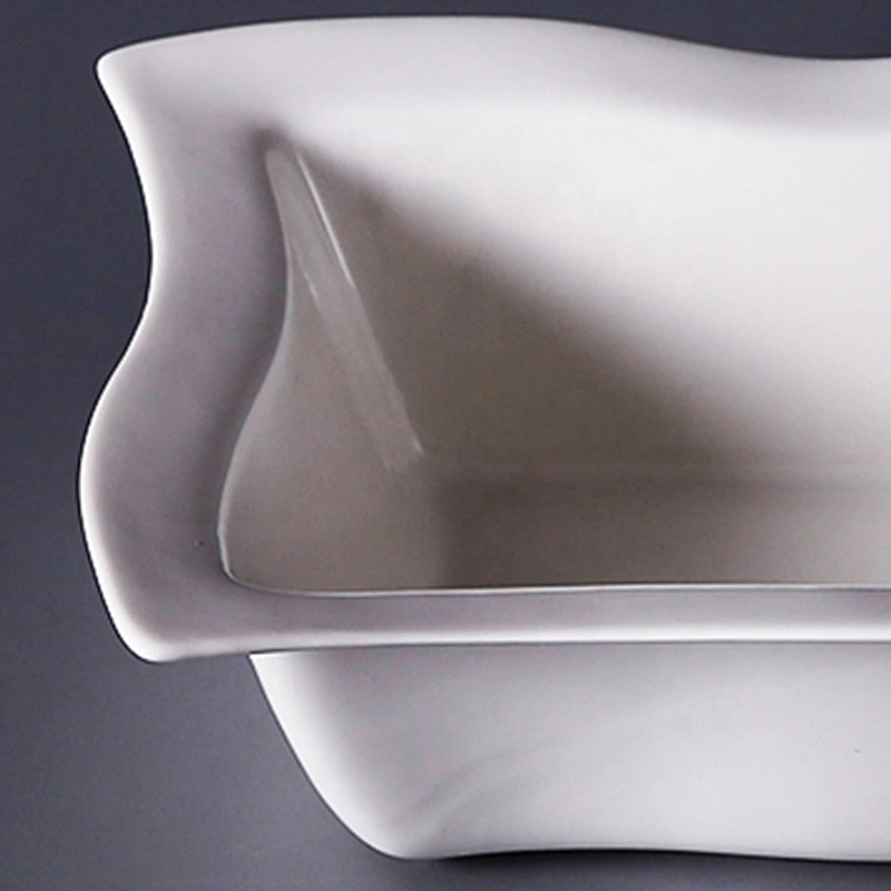 wholesale hotel & restaurant white large square white porcelain ceramic salad bowls