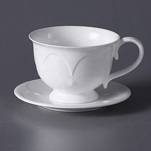 P&T Royal Ware Porcelain Coffee Cups and Saucer Coffee Cups White Porcelain