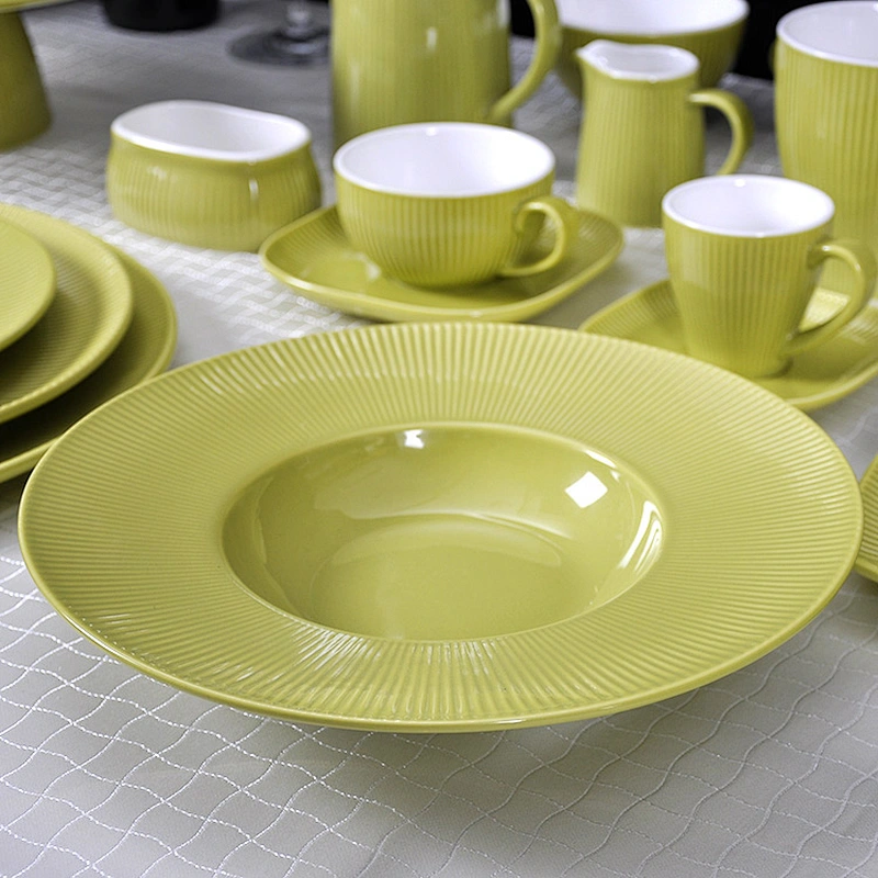 Factory Direct Wholesale Hotel and Restaurant Ceramic Porcelain Serving Plate for Salad, Pasta Plate, Soup Plate for Hotel