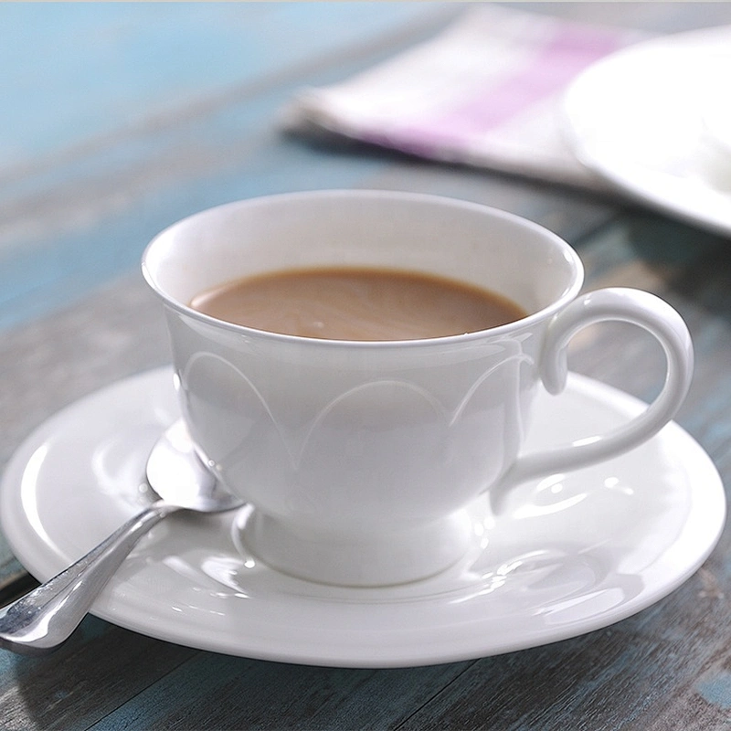 P&T Royal Ware Porcelain Coffee Cups and Saucer Coffee Cups White Porcelain