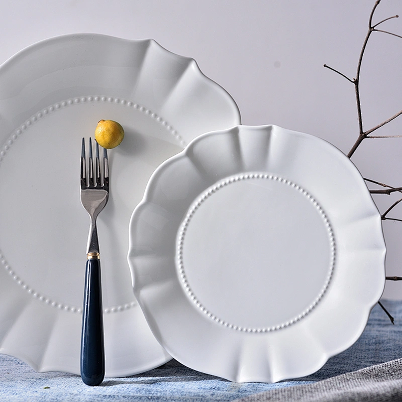 Porcelain Dinnerware Set Ivory White China Ceramic Dinner Plate Set