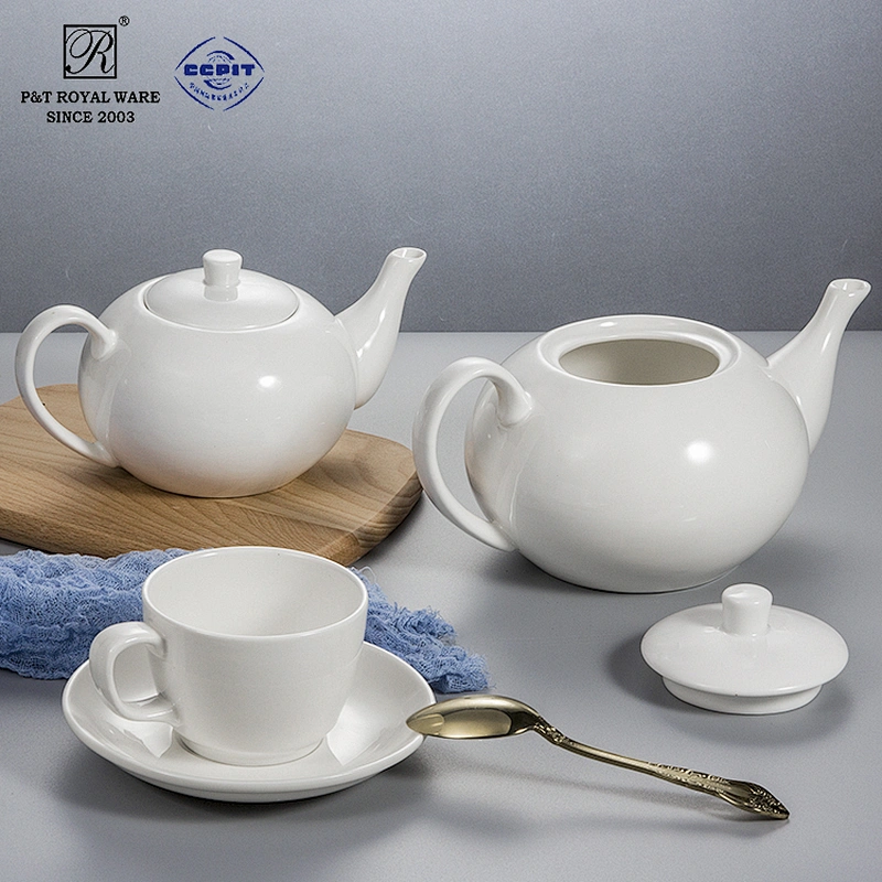 2020 P&T Royal Ware  porcelain tea pot, ceramics stock coffee pot, hotelware airline ceramics pot white coffee pot for cafe