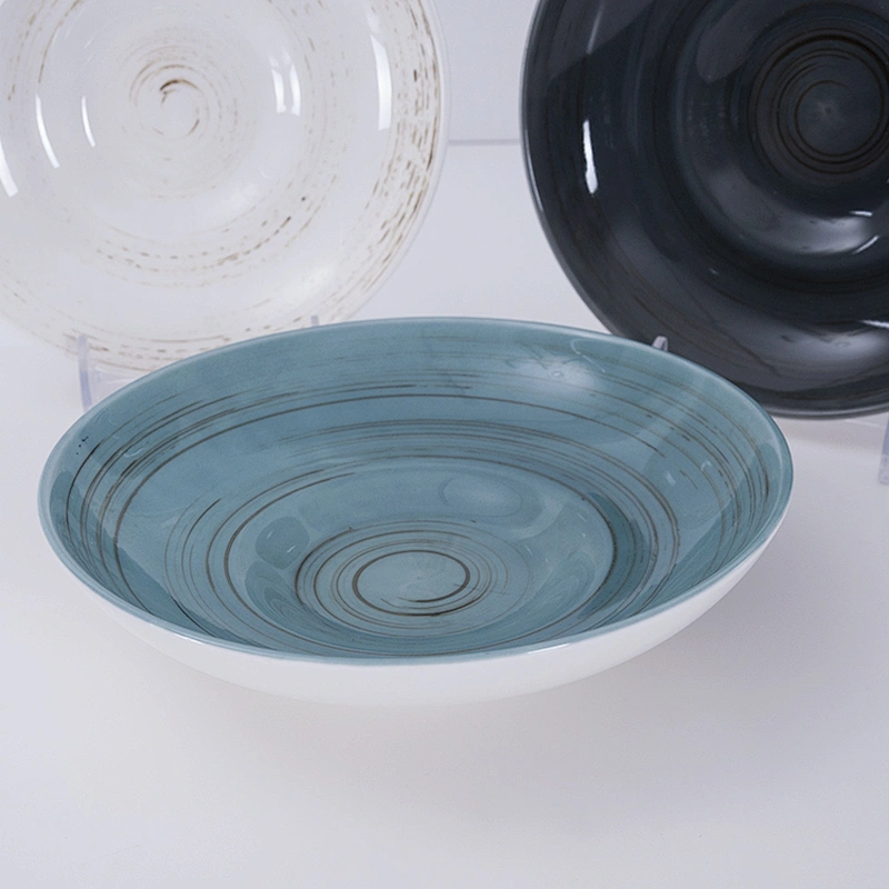 P&T Ware manufacturer grey deep 8 inch restaurant deep porcelain round soup plate
