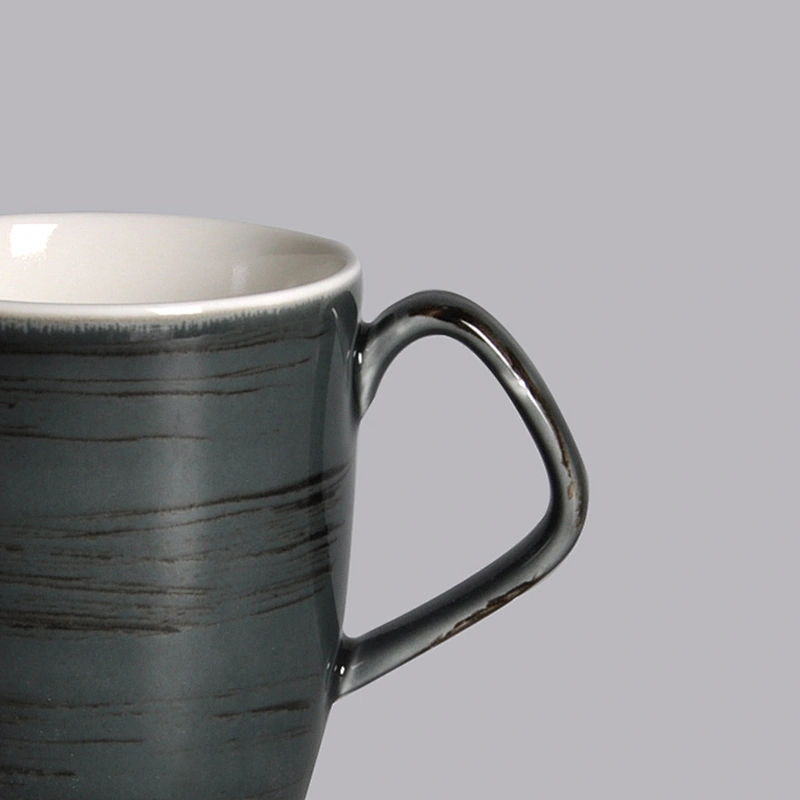 P&T Royal Ware wholesale custom logo restaurant black cheap coffee mug porcelain mug cup