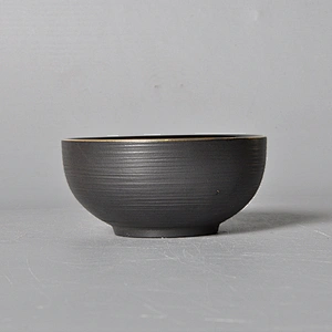 factory wholesale black ceramic soup bowl porcelain rice bowl restaurant hotel salad bowl