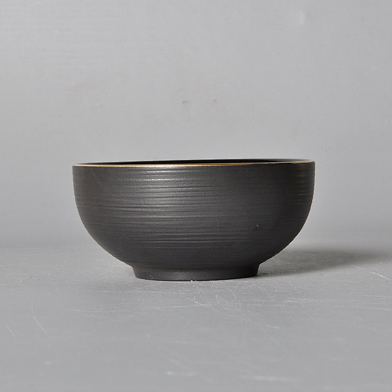 factory wholesale black ceramic soup bowl porcelain rice bowl restaurant hotel salad bowl