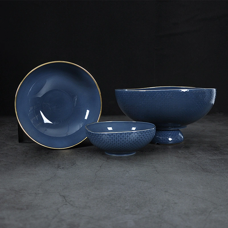 P&T Royal Ware Elegant New Design Bone China Dinnerware 6 inch Cereal Bowl  with Gold Rim