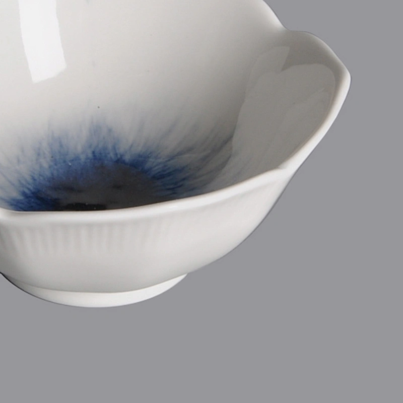 wholesale small white blue  japanese flower sakura shape ceramic porcelain bowl