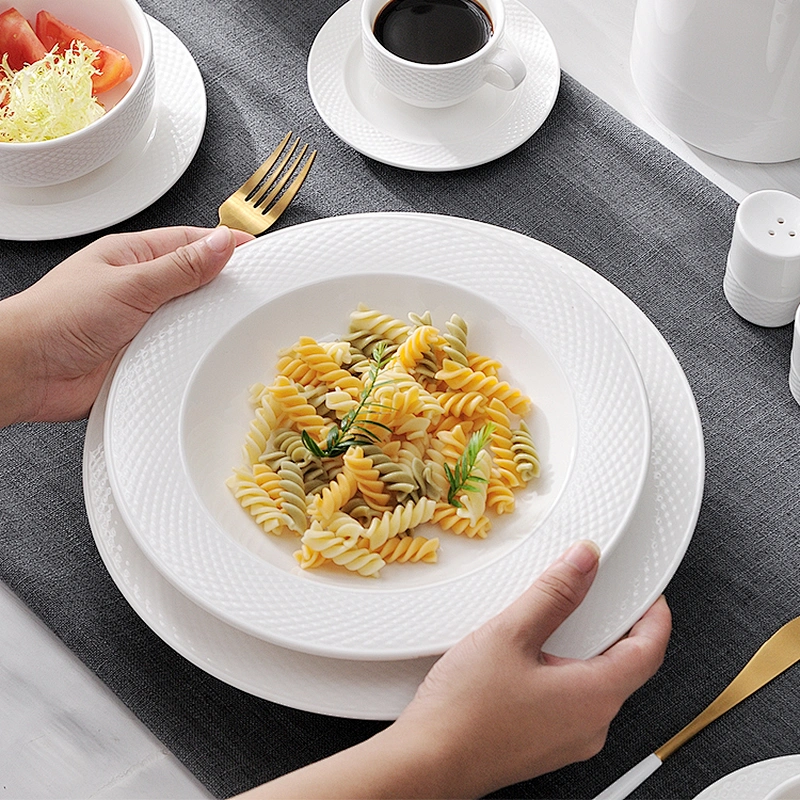 Professional Hotelware Supplier Ceramic White Dinner Plate For Hotel Use