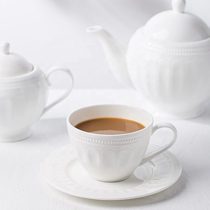 P&T Bone China Plates Manufacturer White Embossed Plates Catering Dinner Dishes High Quality Plates Bavaria Porcelain Dinnerware