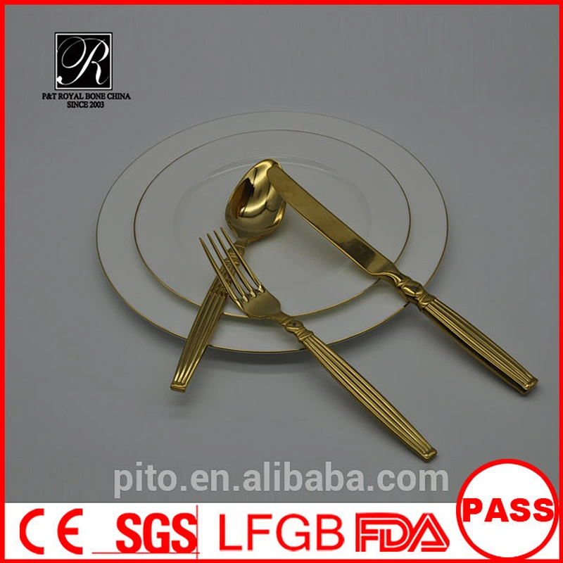 A Grade Stainless Steel Cutlery Nice Polish Cutlery Golden Style Flatware For Hotel Use