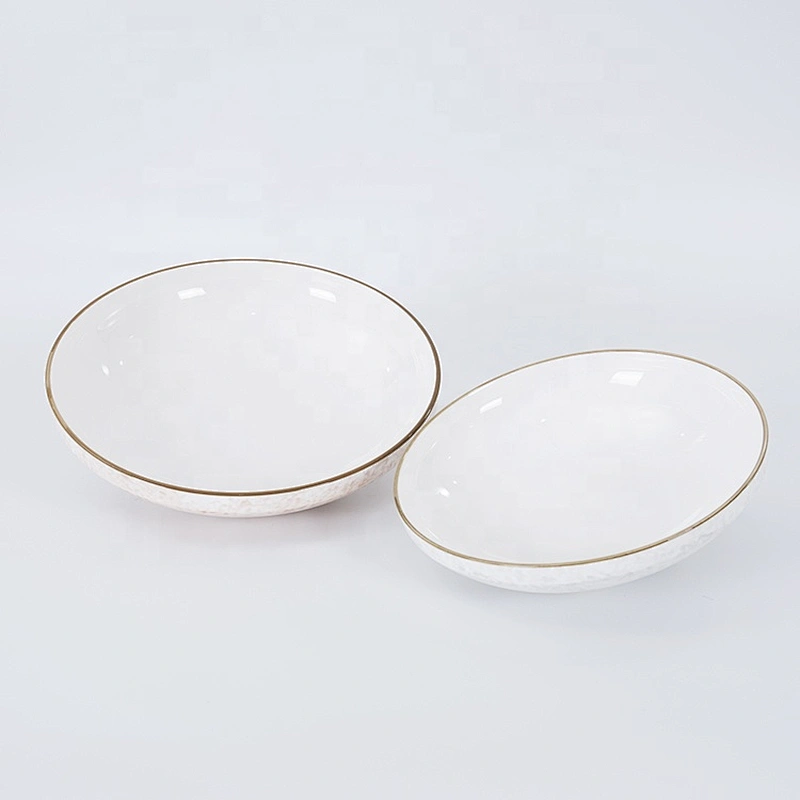 wholesale new design glazed restaurant serving ceramic deep bowl for salad