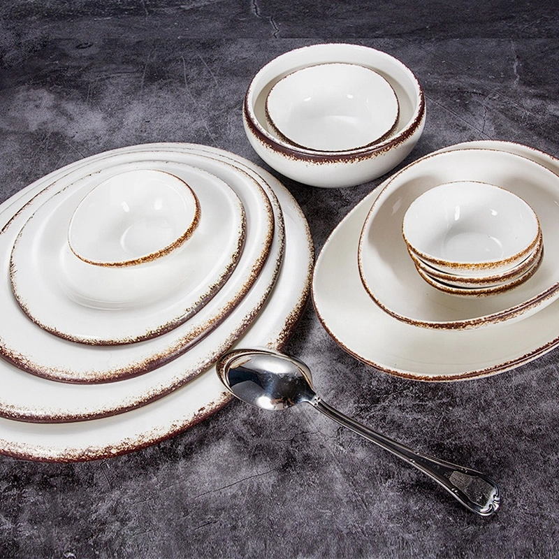 wholesale round used hotel plates sets dinnerware crockery porcelain colour restaurant plates