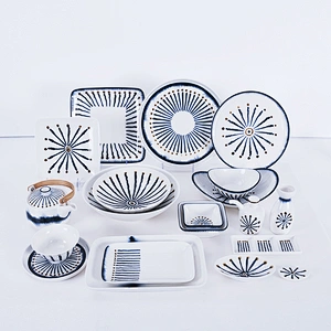 wholesale glazed porcelain ceramic catering hotel fashion designer rectangular dinner plates