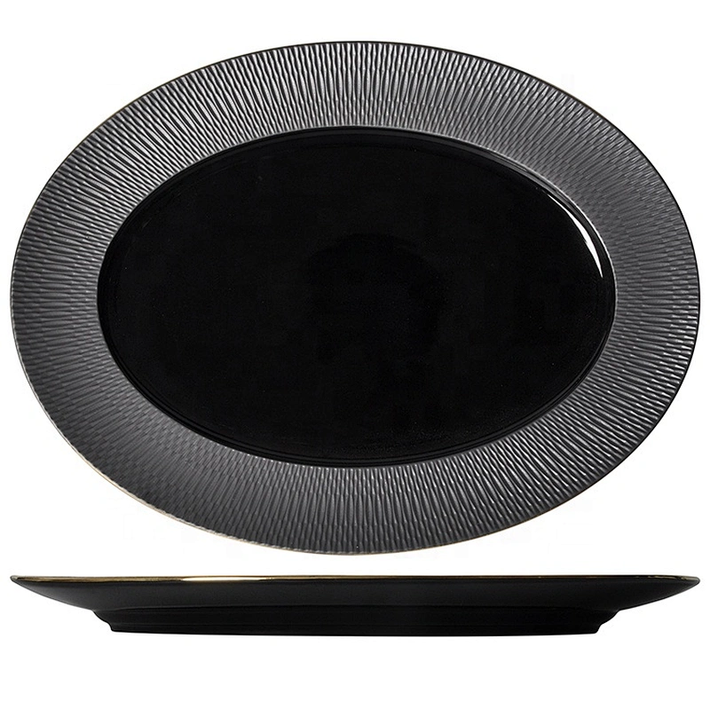 Nordic Oval plate ceramic dish  oval shape hotel ceramic plate serving plate