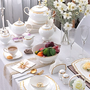 Elegant Occident Style Bone China Coffee Teapot Sets Luxury Royal Porcelain Coffee Pot