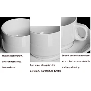 Custom logo white 240ml ceramic coffee mug cup