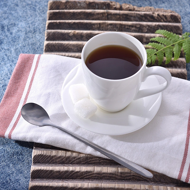 White Reusable Restaurant Bone China Ceramic Coffee Cup Mug