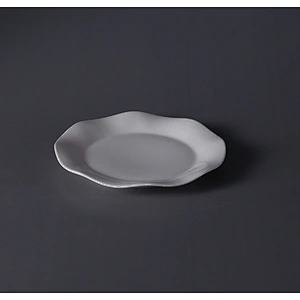 restaurant banquet wedding crockery ceramic plates wave shape square plate for cake