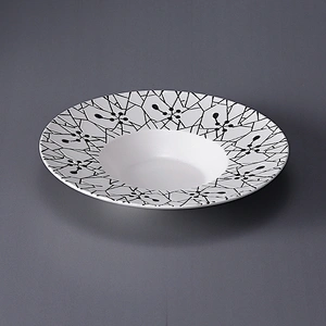 Western style cheap price round ceramic pasta dishes for restaurant