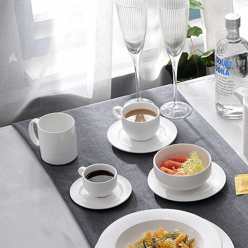 PT Porcelain Ceramic Coffee Cup and Saucer White Catering Coffee Cups