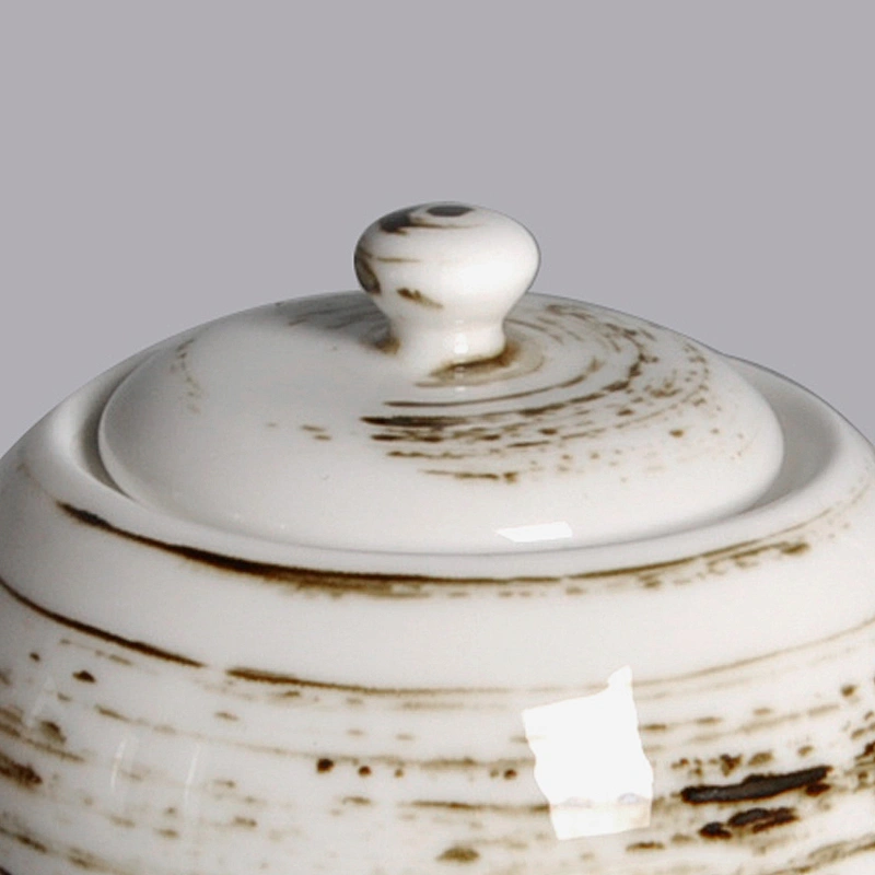 wholesale custom crockery porcelain ceramics sugar pot with lid