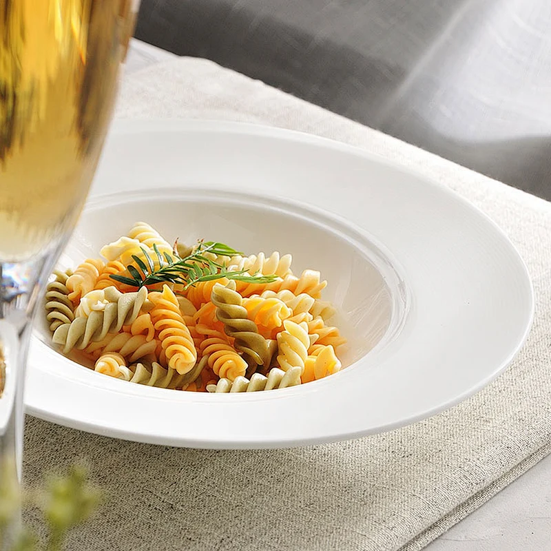 Modern Elegant White Restaurant Bone China Dinnerware Set Crockery Sets Dinnerware