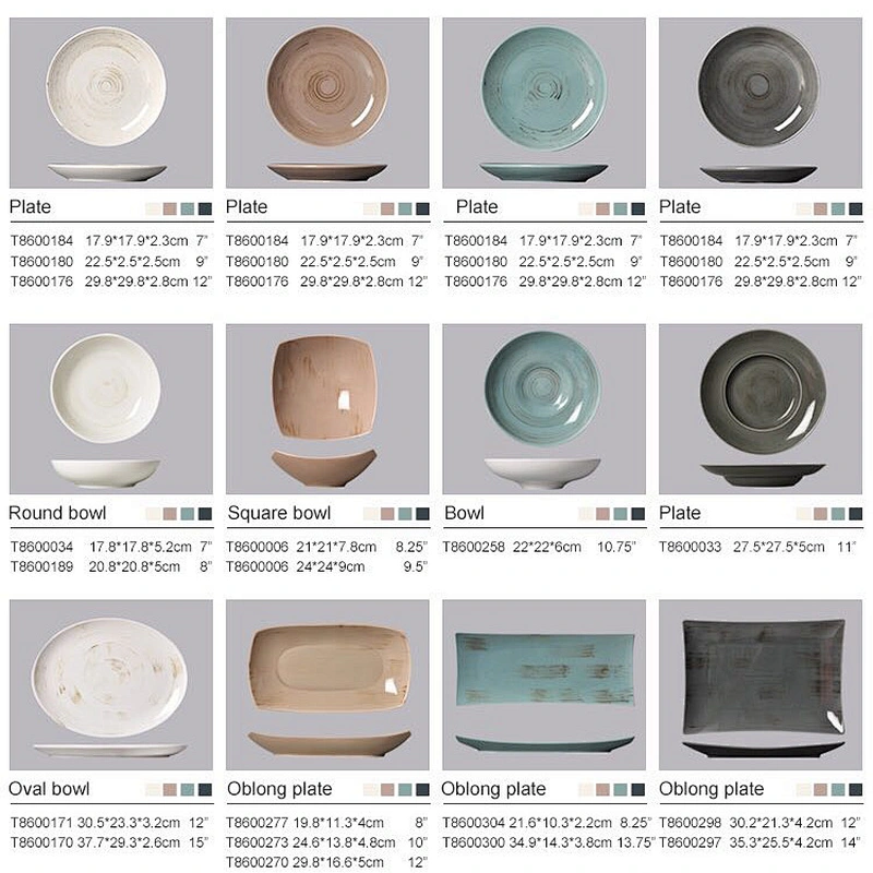 White On-glazed Hotel Restaurant Plates Dinnerware Ceramic Sushi Serving Dishes