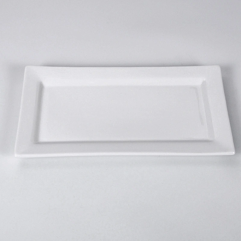 Most Popular Rectangular White Beef Plate, Wholesale Restaurant Plate/
