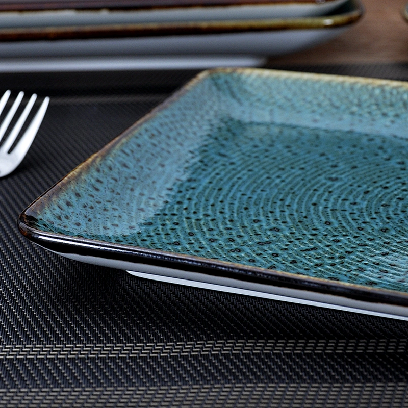 Nantian China Hotel Porcelain Tableware Plate, Vibrant Glazed Blue Table Plate For Restaurant Ceramic
