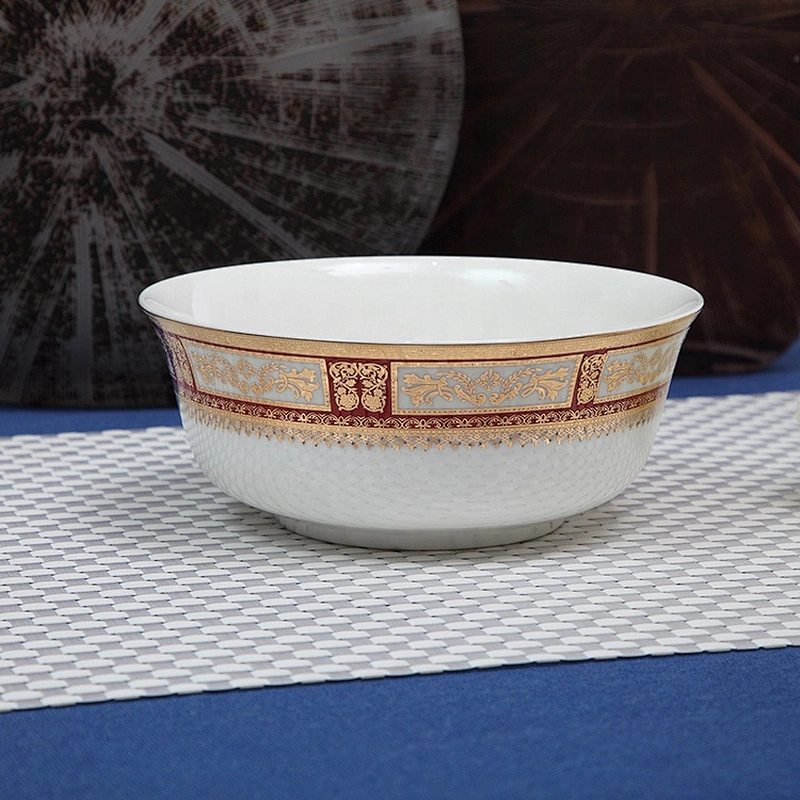 Factory best sale custom Restaurant good price dinner bowl ceramic decal Chinese porcelain rice bowl