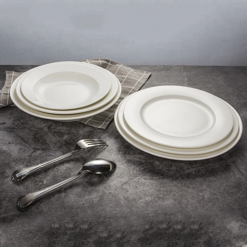 design cheap white breakfast banquet buffet hall hotel wedding restaurant dinner ceramic plate