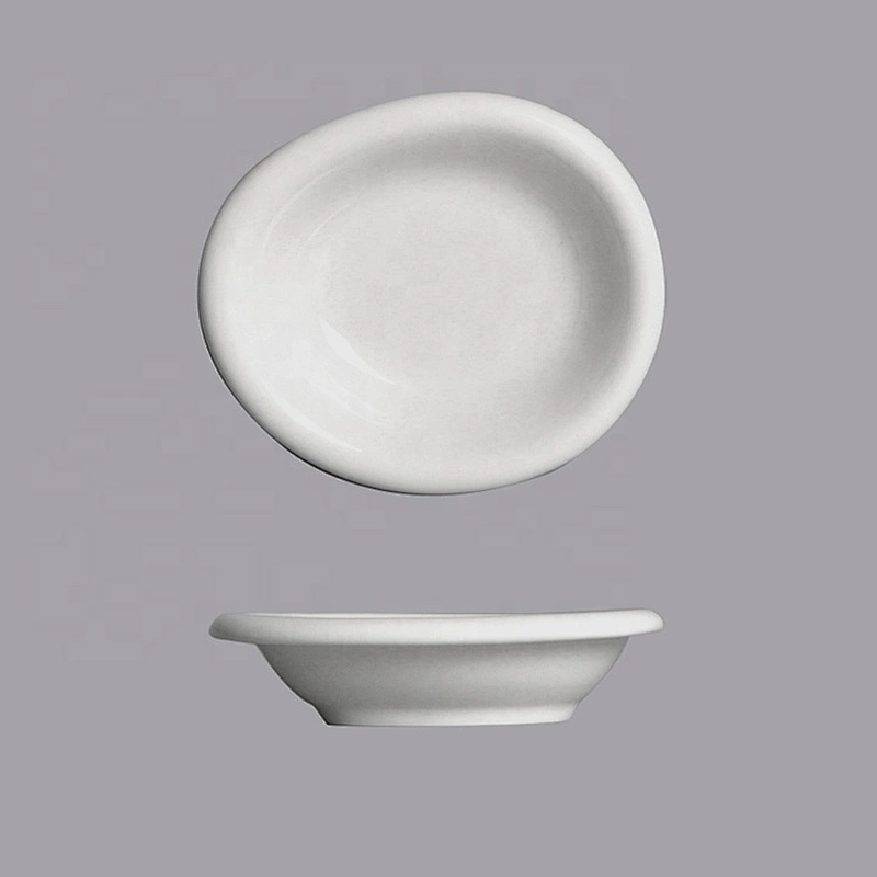 P&T factory new design hotel restaurant white round ceramics porcelain tapas serving dishes saucer dish