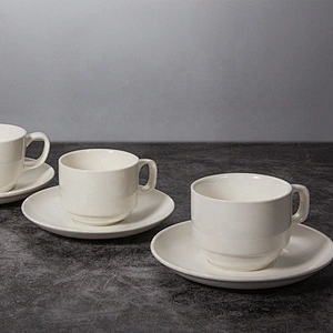 wholesale custom design hotel restaurant crockery porcelain ceramic tea coffee cup with saucer