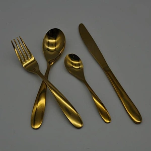 P&T titanium gold flatware, Titanium gold cutlery sets, Titanium gold forks
